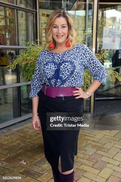 Alexa Maria Surholt attends the ARD TV series 'In aller Freundschaft' 20 years anniversary fanfest at Media City on October 20, 2018 in Leipzig,...