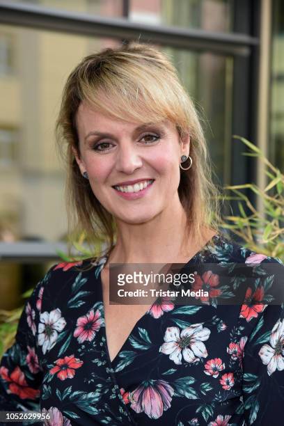 Anja Nejarri attends the ARD TV series 'In aller Freundschaft' 20 years anniversary fanfest at Media City on October 20, 2018 in Leipzig, Germany.