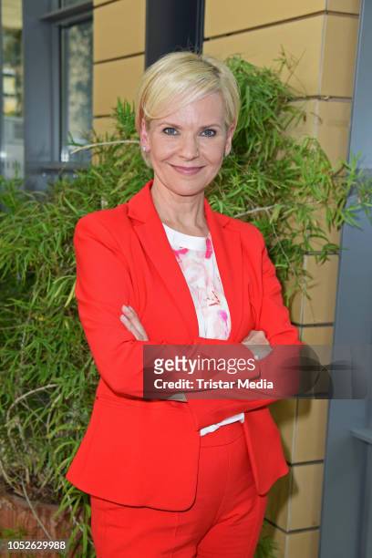 Andrea Kathrin Loewig attends the ARD TV series 'In aller Freundschaft' 20 years anniversary fanfest at Media City on October 20, 2018 in Leipzig,...