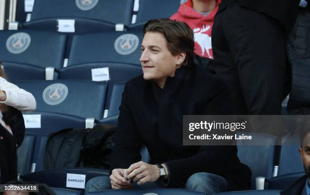 Jean Sarkozy attends the French Ligue 1 match between Paris Saint Germain and Amiens SC on October 20, 2018 in Paris, France.