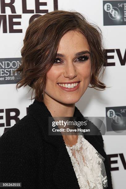 Keira Knightley attends the premiere afterparty of Never Let Me Go held at The Saatchi Gallery on October 13, 2010 in London, England.