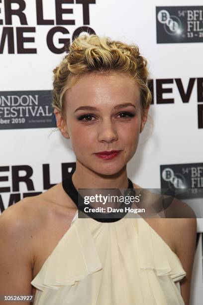 Carey Mulligan attends the premiere afterparty of Never Let Me Go held at The Saatchi Gallery on October 13, 2010 in London, England.