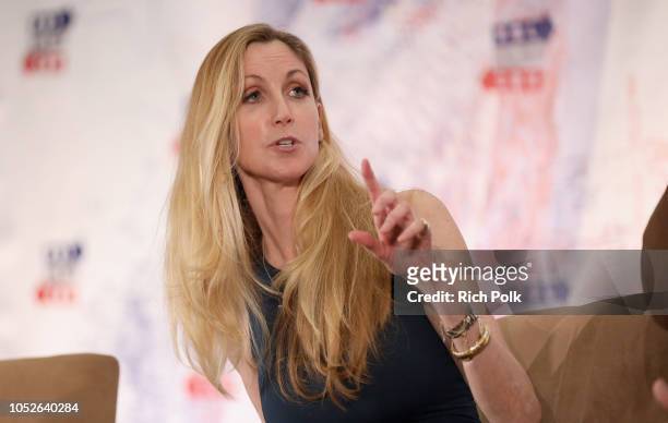 Ann Coulter speaks onstage during Politicon 2018 at Los Angeles Convention Center on October 20, 2018 in Los Angeles, California.