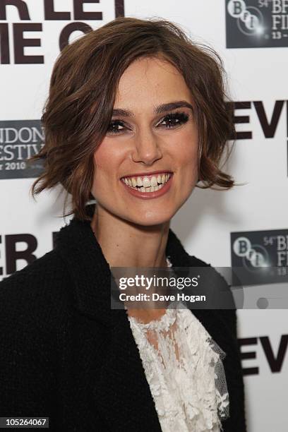 Keira Knightley attends the premiere afterparty of Never Let Me Go held at The Saatchi Gallery on October 13, 2010 in London, England.