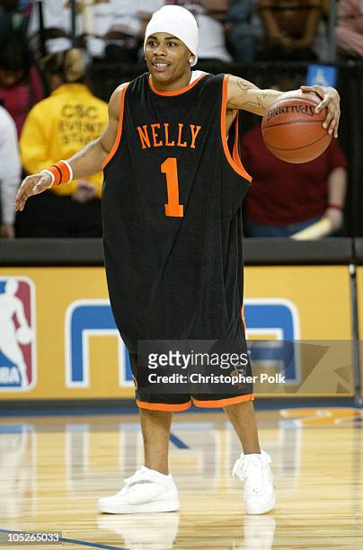 Nelly during NBA All-Star Celebrity Game at Los Angeles Convention Center in Los Angeles, California, United States.