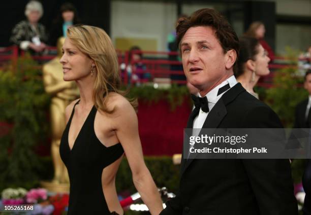 Robin Wright-Penn and Sean Penn during The 76th Annual Academy Awards - Arrivals by Chris Polk at Kodak Theatre in Hollywood, California, United...