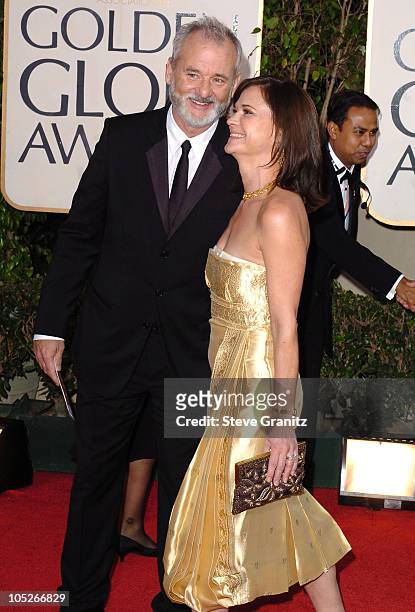 Bill Murray and wife Jennifer Butler during The 61st Annual Golden Globe Awards - Arrivals at The Beverly Hilton in Beverly Hills, California, United...