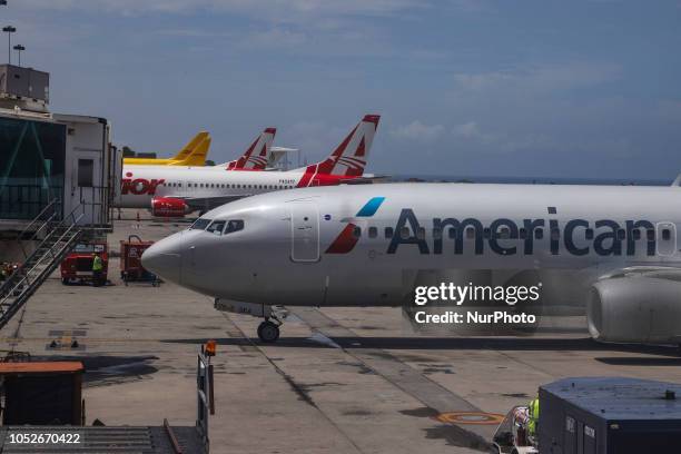 American Airlines Boeing 737-800 with aircraft registration N801NN seen in Caracas Simón Bolívar International Airport, Venezuela. American Airlines...