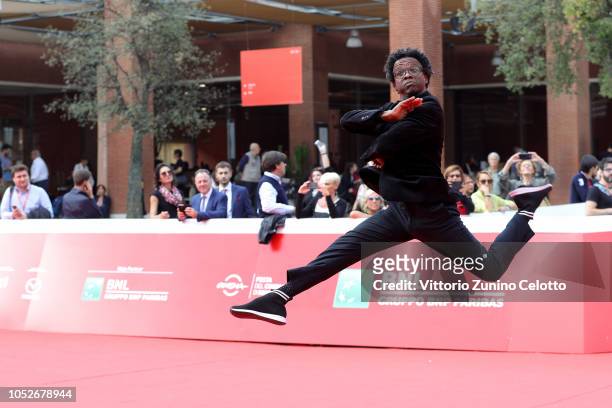 Jeferson De walks the red carpet ahead of the "Correndo Atras" screening during the 13th Rome Film Fest at Auditorium Parco Della Musica on October...