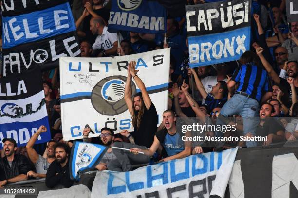 Atalanta BC fans during the Serie A match between Chievo Verona and Atalanta BC at Stadio Marc'Antonio Bentegodi on October 21, 2018 in Verona, Italy.