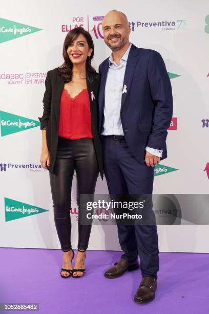 Javi Nieves, Mar Amate attends the Cadena 100 'Por ellas' Photocall at Wizink Center in Madrid on October 20, 2018