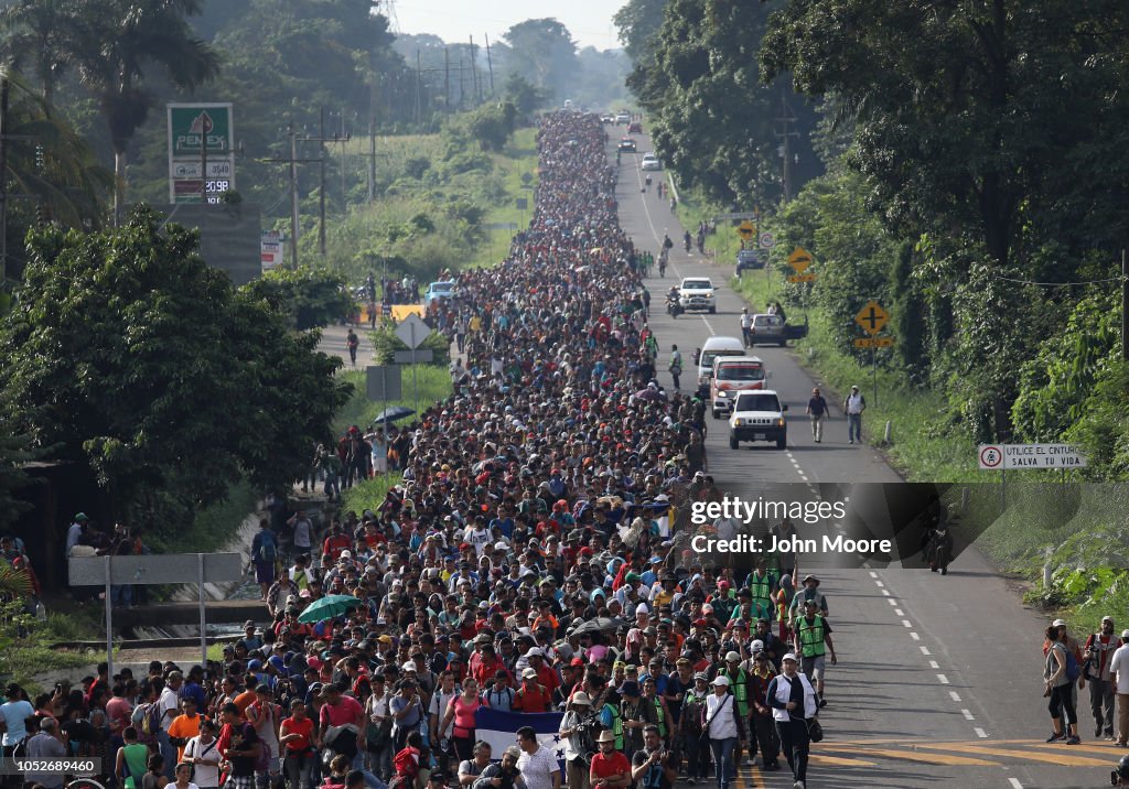 Migrant Caravan Crosses Into Mexico