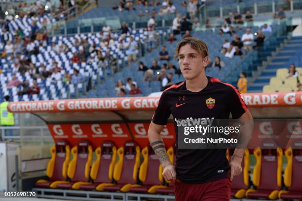 Nicolò Zaniolo during the Italian Serie A football match between A.S. Roma and Spal at the Olympic Stadium in Rome, on october 20, 2018.