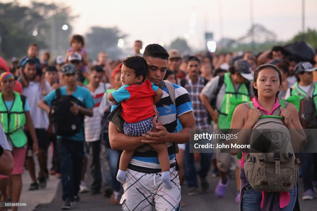 Migrant Caravan Crosses Into Mexico