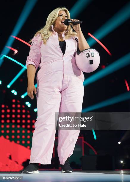 Gemma Collins Sky Dives in to SSE Arena, Wembley at the BBC Radio 1 Teen Awards on October 21, 2018 in London, United Kingdom.