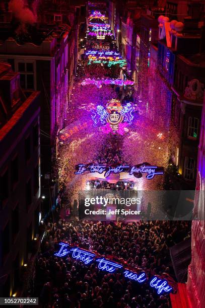 Dave Berry, Brian May, Roger Taylor, Rami Malek, Gwilym Lee, Joe Mazzello, Ben Hardy and Lucy Boynton attend the Carnaby Street Bohemian Rhapsody...