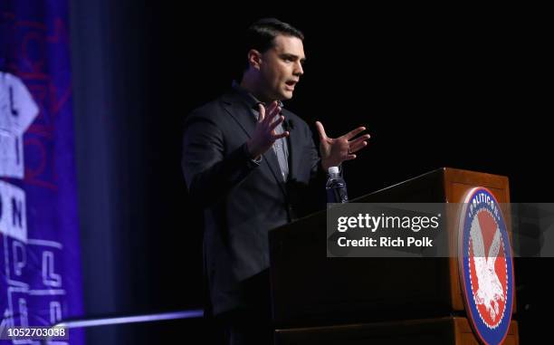 Ben Shapiro speaks onstage during Politicon 2018 at Los Angeles Convention Center on October 21, 2018 in Los Angeles, California.