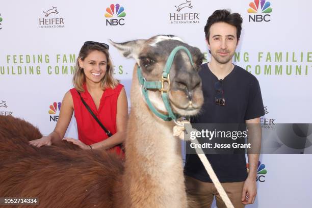 Caity Brewer and Josh Zuckerman attend the Feeding Families and Building Communities: Heifer International Event with NBC at Universal Studios...