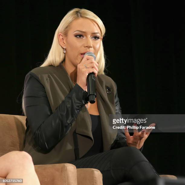 Kaya Jones speaks onstage during Politicon 2018 at Los Angeles Convention Center on October 21, 2018 in Los Angeles, California.