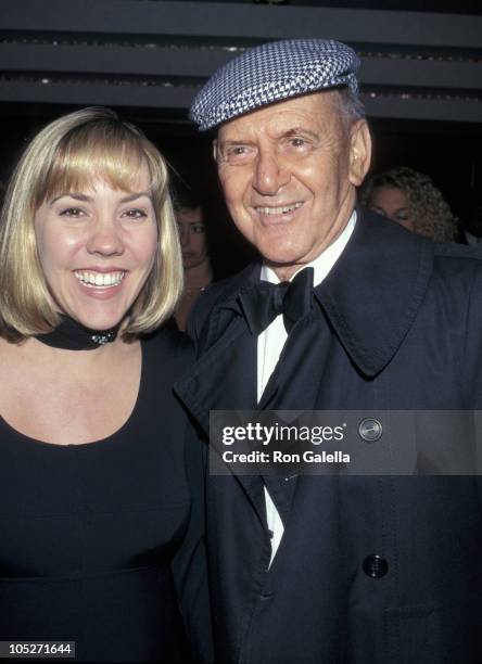 Tony Randall and wife Heather Harlan during Liza Minnelli Replaces Julie Andrews In "Victor/Victoria" at Marquis Theater in New York City, New York,...