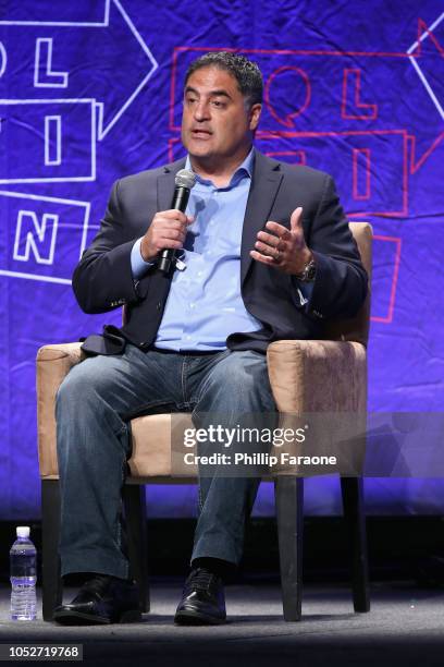 Cenk Uygur speaks onstage during Politicon 2018 at Los Angeles Convention Center on October 21, 2018 in Los Angeles, California.