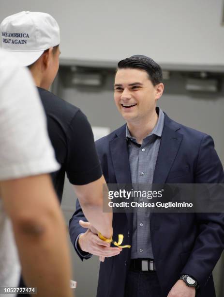 Political commentator Ben Shapiro meets with fans during Politicon 2018 at Los Angeles Convention Center on October 21, 2018 in Los Angeles,...