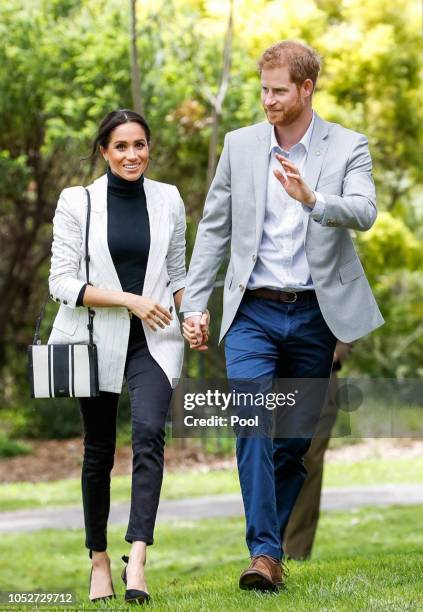 Prince Harry, Duke of Sussex and Meghan, Duchess of Sussex attend a reception hosted by the Prime Minister of Australia at The Pavilion Restaurant on...