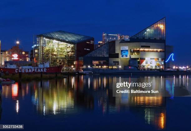 The National Aquarium in Baltimore is seen at dusk on December 4, 2012.