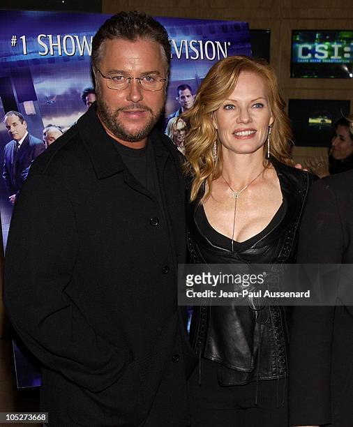 William Petersen and Marg Helgenberger during "CSI: Crime Scene Investigation" Fourth Season Premiere Screening at Museum of Television and Radio in...