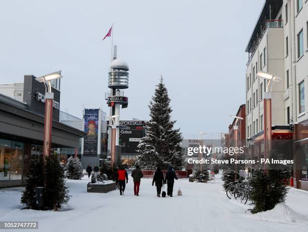 General view Rovaniemi, Finland. Rovaniemi is the provincial capital of Finnish Lapland and is situated on the Arctic Circle, it is also the official...