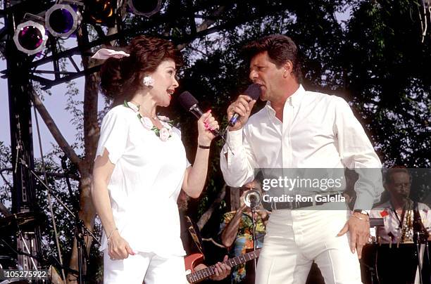 Frankie Avalon & Annette Funicello during Frankie Avalon & Annette Funicello Concert Tour at Calico Square, Knott's Berry Farm in Buena Park,...