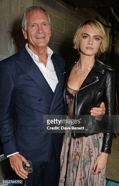 Charles Delevingne and Cara Delevingne attend the TAG Heuer auction featuring unseen art work from the "Don't Crack Under Pressure" Campaign in...