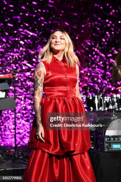 Julia Michaels performs onstage the 2018 Angel Ball hosted by Gabrielle's Angel Foundation at Cipriani Wall Street on October 22, 2018 in New York...