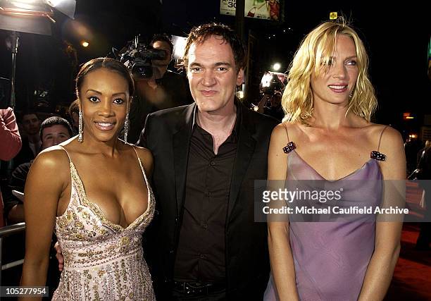 Vivica A. Fox, Quentin Tarantino and Uma Thurman during "Kill Bill Vol. 2" World Premiere - Red Carpet at Arclight Cinerama Dome in Hollywood,...