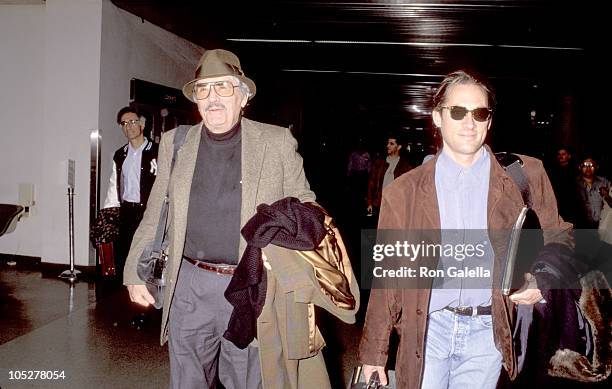 Gregory Peck & Son during Gregory Peck Departing for NY at Los Angeles International Airport in Los Angeles, California, United States.