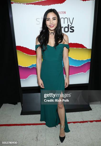 Anna Akana poses backstage during The 8th Annual Streamy Awards at The Beverly Hilton Hotel on October 22, 2018 in Beverly Hills, California.