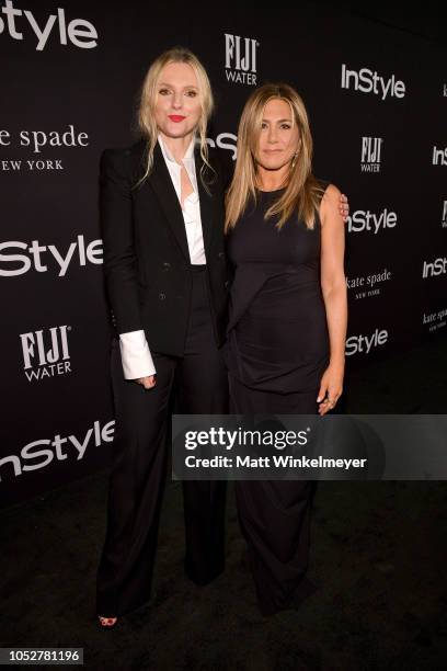 InStyle Magazine Editor in Chief Laura Brown and Jennifer Aniston attend the 2018 InStyle Awards at The Getty Center on October 22, 2018 in Los...