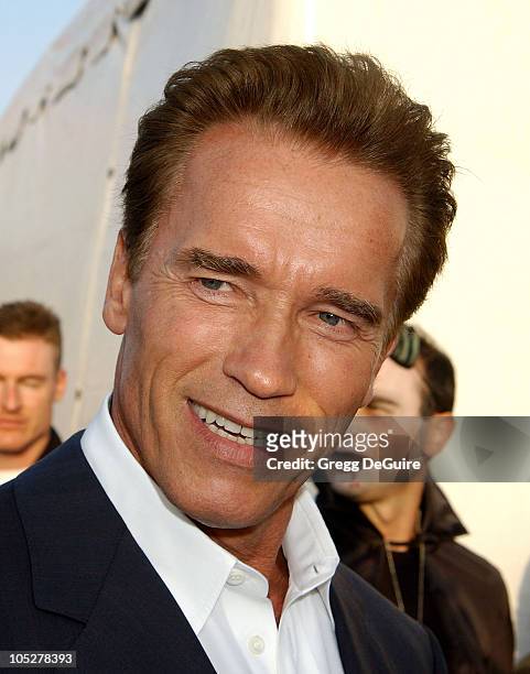 Arnold Schwarzenegger during 10th Anniversary Dream Halloween Los Angeles Fundraising Event at Barker Hanger in Santa Monica, California, United...