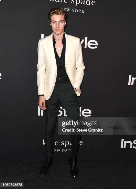 Lucky Blue Smith arrives at the 2018 InStyle Awards at The Getty Center on October 22, 2018 in Los Angeles, California.