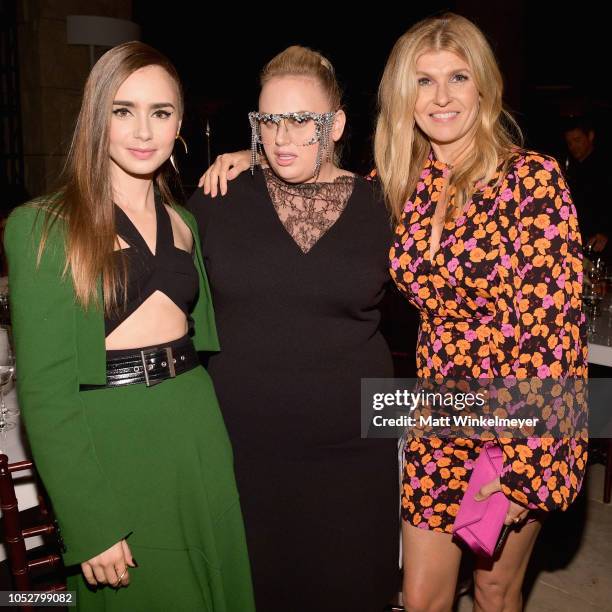 Lily Collins, Rebel Wilson, and Connie Britton attend the 2018 InStyle Awards at The Getty Center on October 22, 2018 in Los Angeles, California.