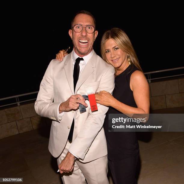 Hairstylist of the Year Chris McMillan and Jennifer Aniston attend the 2018 InStyle Awards at The Getty Center on October 22, 2018 in Los Angeles,...