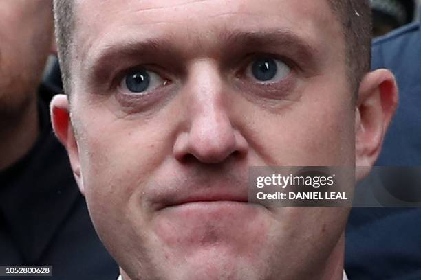 Stephen Yaxley-Lennon, AKA Tommy Robinson, founder and former leader of the anti-Islam English Defence League , arrives at the Old Bailey, London's...