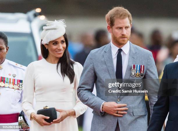 Prince Harry, Duke of Sussex and Meghan, Duchess of Sussex attends an official welcome ceremony in the city centre's Albert Park on October 23, 2018...