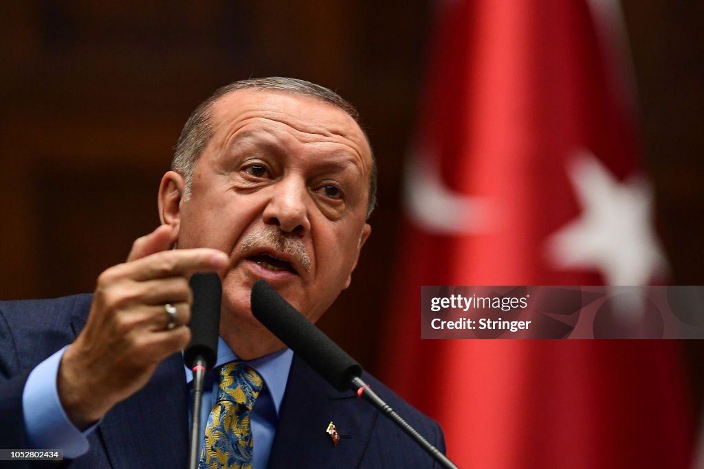 Erdogan Addresses Khashoggi Killing in Speech to Turkish Parliament