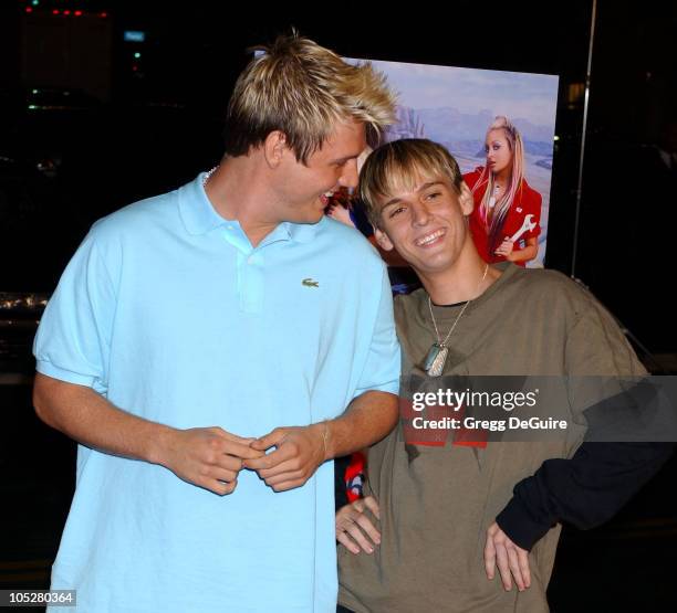 Nick Carter and Aaron Carter during "The Simple Life 2" Welcome Home Party - Arrivals at The Spider Club in Hollywood, California, United States.