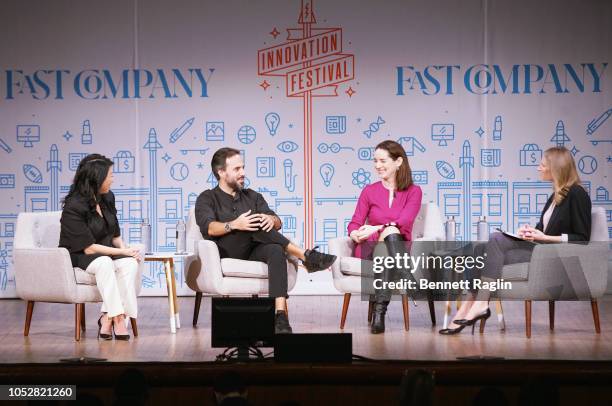 Co-Founder and CEO of Zola Shan-Lyn Ma, Founder and CEO of Farfetch Jose Neves, COO of Compass Maelle Gavet and Senior Editor Amy Farley speak...