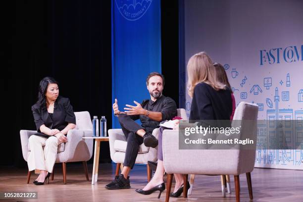 Co-Founder and CEO of Zola Shan-Lyn Ma, Founder and CEO of Farfetch Jose Neves, COO of Compass Maelle Gavet and Senior Editor Amy Farley speak...