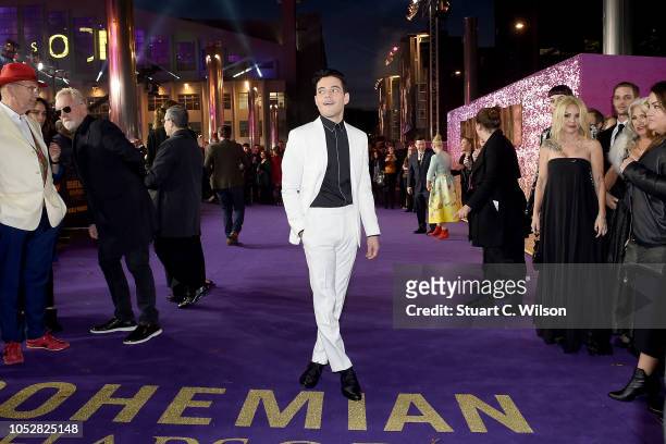Rami Malek attends the World Premiere of 'Bohemian Rhapsody' at SSE Arena Wembley on October 23, 2018 in London, England.