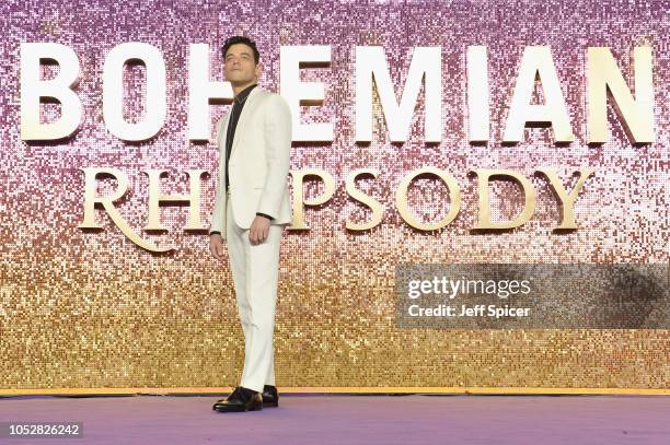 Rami Malek attends the World Premiere of 'Bohemian Rhapsody' at SSE Arena Wembley on October 23, 2018 in London, England.