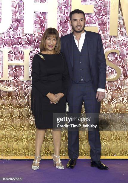 Kashmira Cooke, sister of Freddie Mercury, and her son Samuel attend the World Premiere of 'Bohemian Rhapsody' at The SSE Arena, Wembley on October...